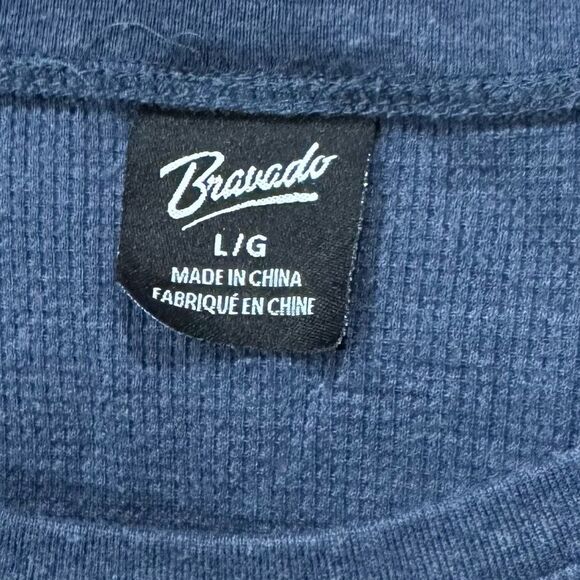 Bravado The Rolling Stones Blue Henley Long Sleeve Shirt Women’s Large - Picture 2 of 3